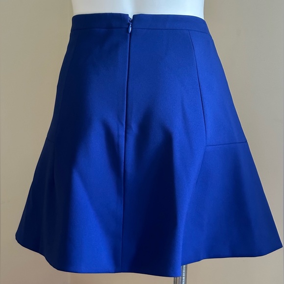 J. Crew Deep Blue Fit And flare Mini Skirt Sz 8 Zipper Is On The Back - Picture 4 of 10